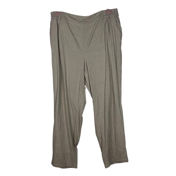 Lane Bryant Pants - Lane Bryant 16 Womens Beige Linen Blend Pants Wide Leg Beachy Lagenlook